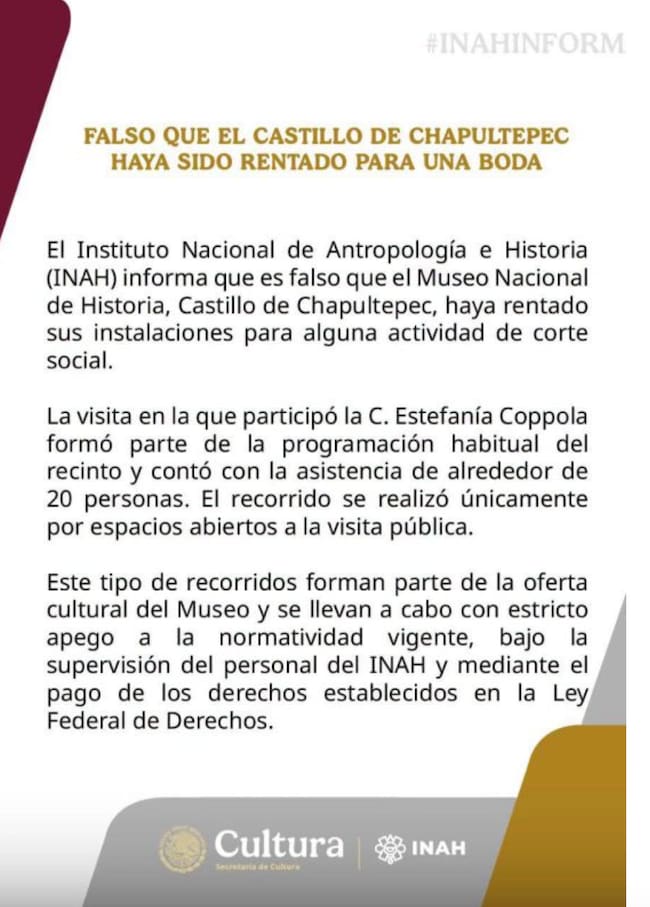 Renta Castillo de Chapultepec, influencer