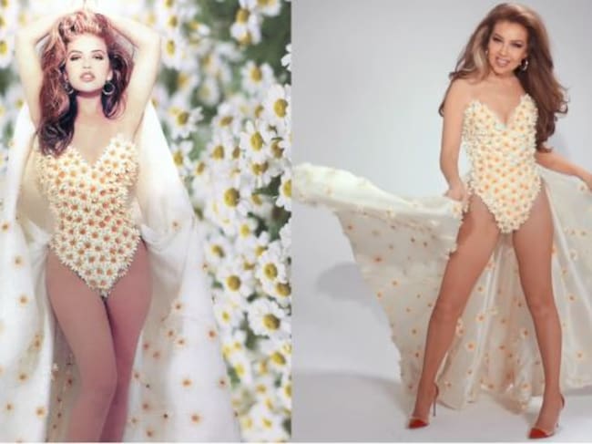 Thalía recrea sus looks de la juventud