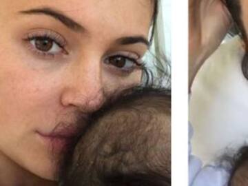 Kylie Jenner sufre en sesión de fotos