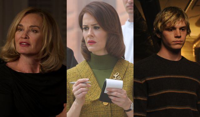 Jessica Lange, Sarah Paulson y Evan Peters, tres intérpretes fundamentales en &#039;American Horror Story&#039;.