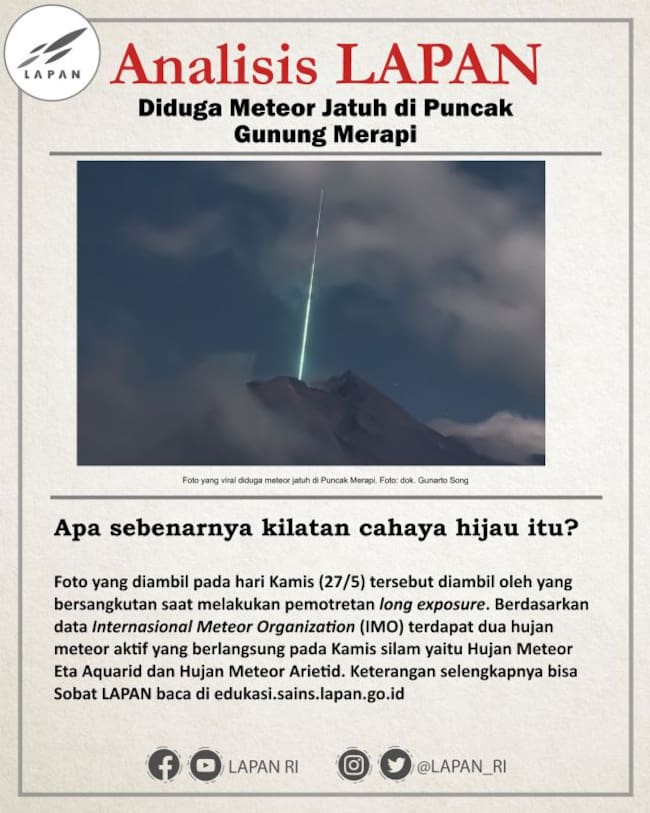 Análisis del meteorito que cayó sobre volcán en Indonesia