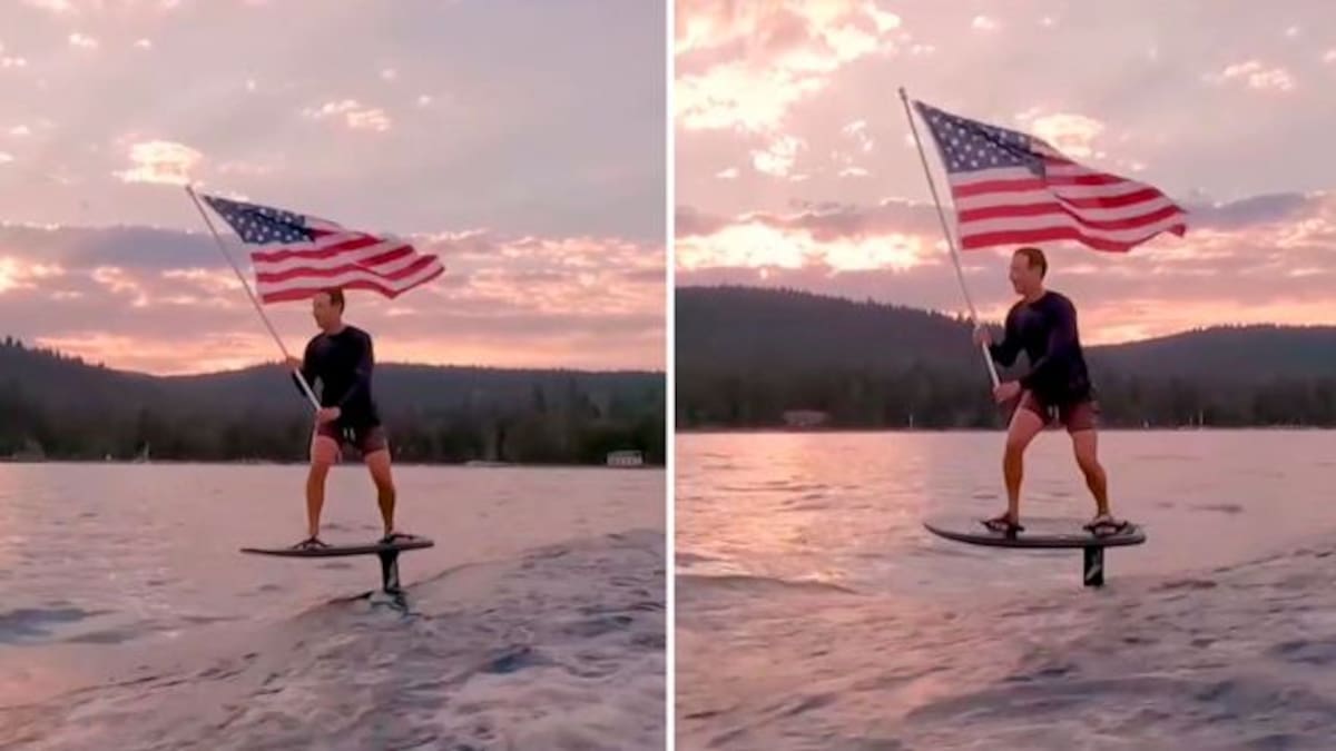 Mark Zuckerberg se convierte en meme por video ondeando bandera mientras surfea