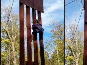 Escala el muro de Trump: niña demuestra que no es imposible