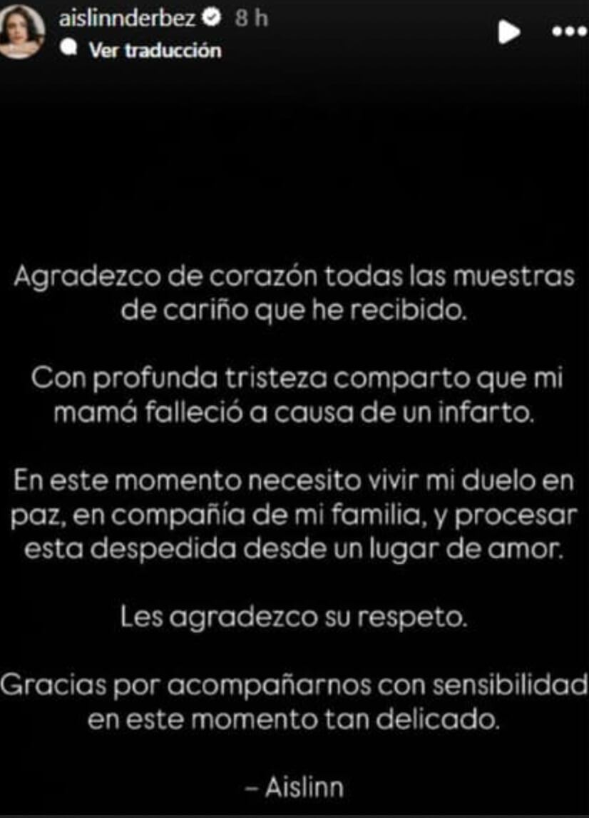 Mensaje Aisliin Derbez