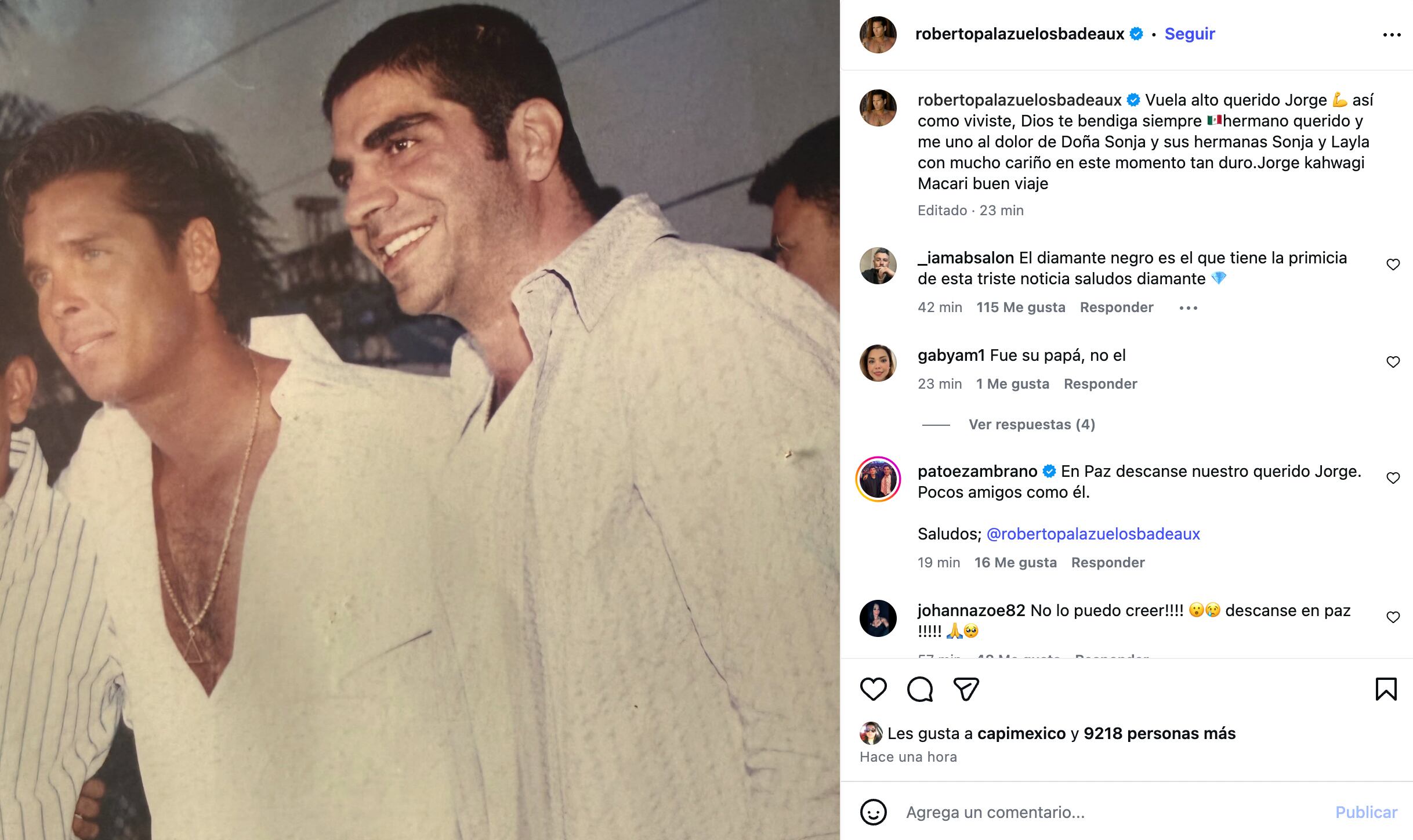 Roberto Palazuelos habla sobre la muerte de Jorge Kahwagi