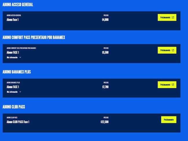 Precios Oficiales del Corona Capital 2026 (Fase 1)
