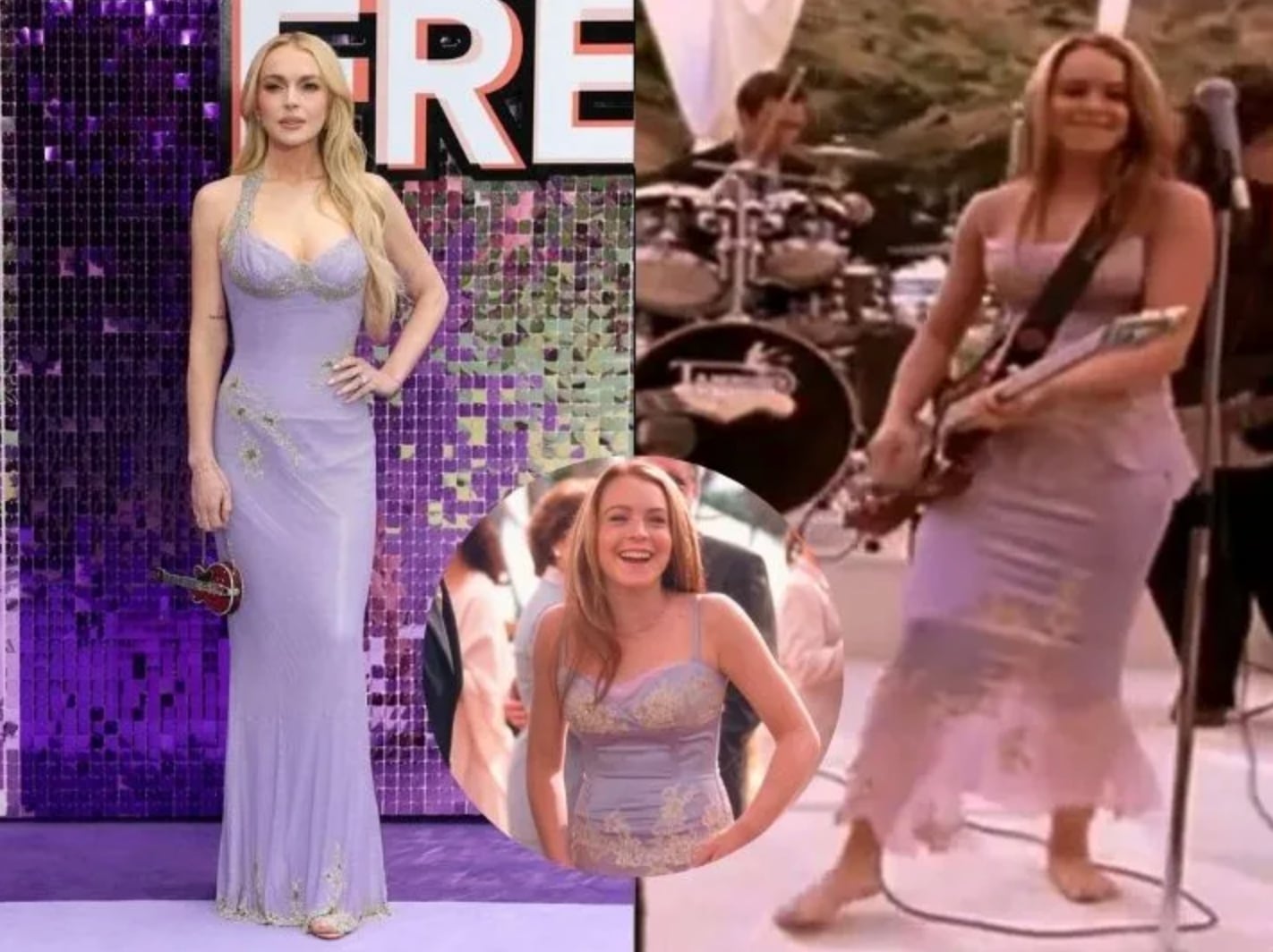 Lindsay Lohan usando uno de los vestidos que uso en la primera entrega de &quot;Un viernes de locos&quot;