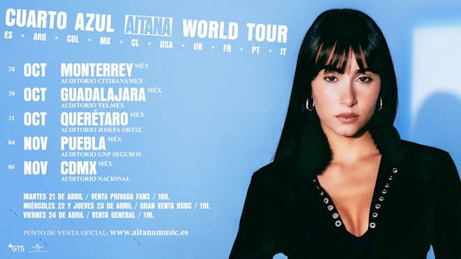 Fechas de los conciertos de Aitana en México 2026