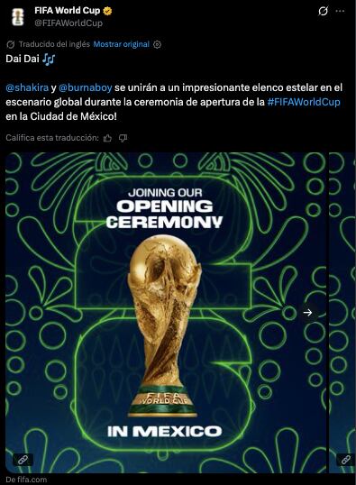 Shakira cantará en el mundial