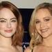 El incómodo abrazo entre Emma Stone y Jennifer Lawrence