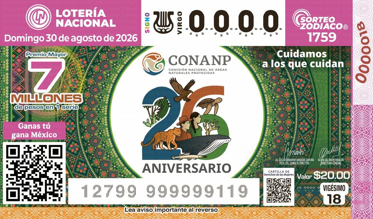 MX- El Sorteo Zodiaco No. 1759 cuenta con un Premio Mayor de 7 millones de pesos en una serie y se realizará el domingo 30 de agosto del presente año