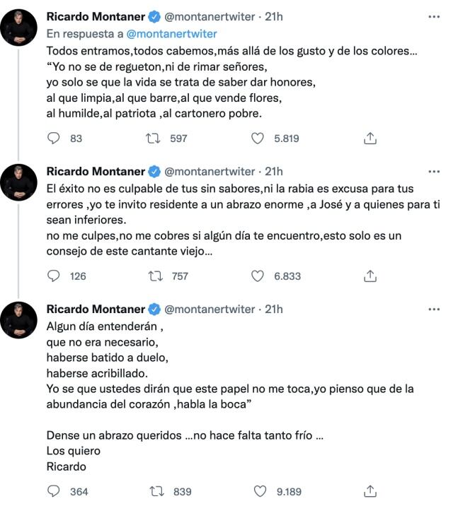 Ricardo Montaner opina sobre la pelea de Residente y J Balvin