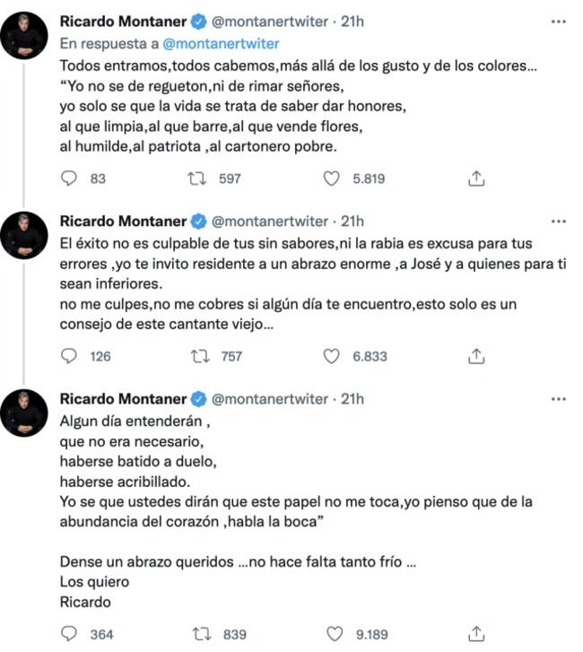 Ricardo Montaner opina sobre la pelea de Residente y J Balvin