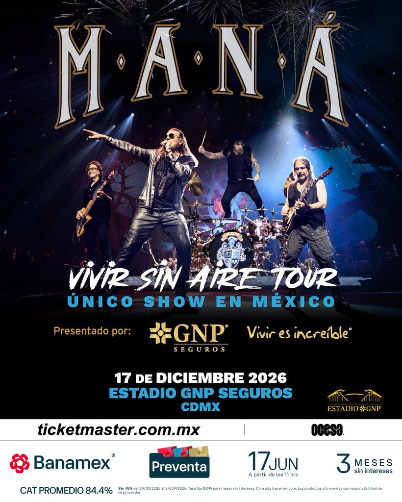 Maná anuncia un único concierto en la CDMX