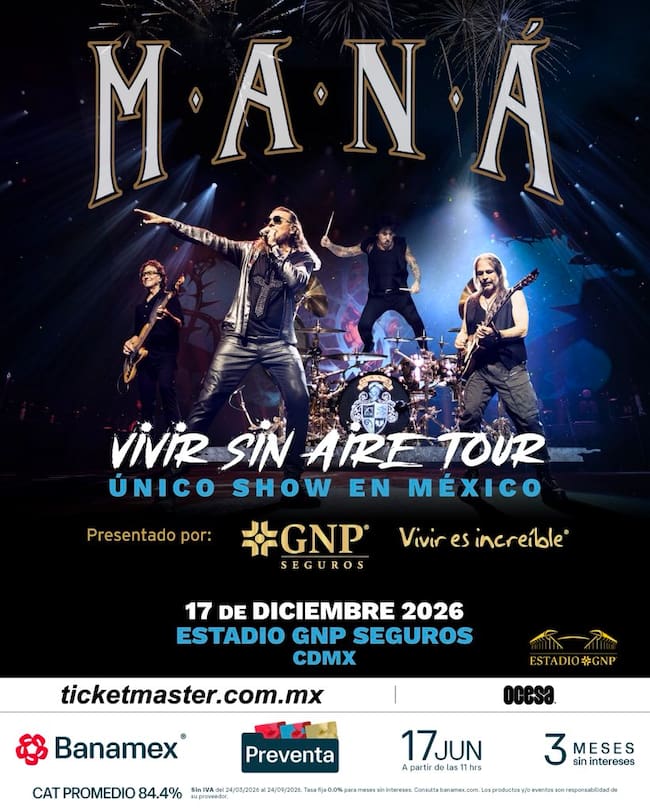 Maná anuncia un único concierto en la CDMX