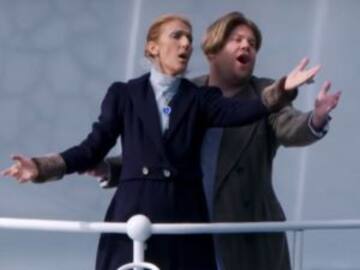 Céline Dion y James Corden recrean icónica escena de "Titanic"