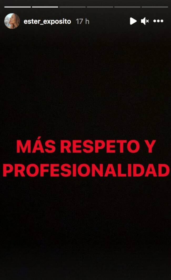 Ester Expósito pidió a los medios de espectáculos que no hagan chismes sobre ella