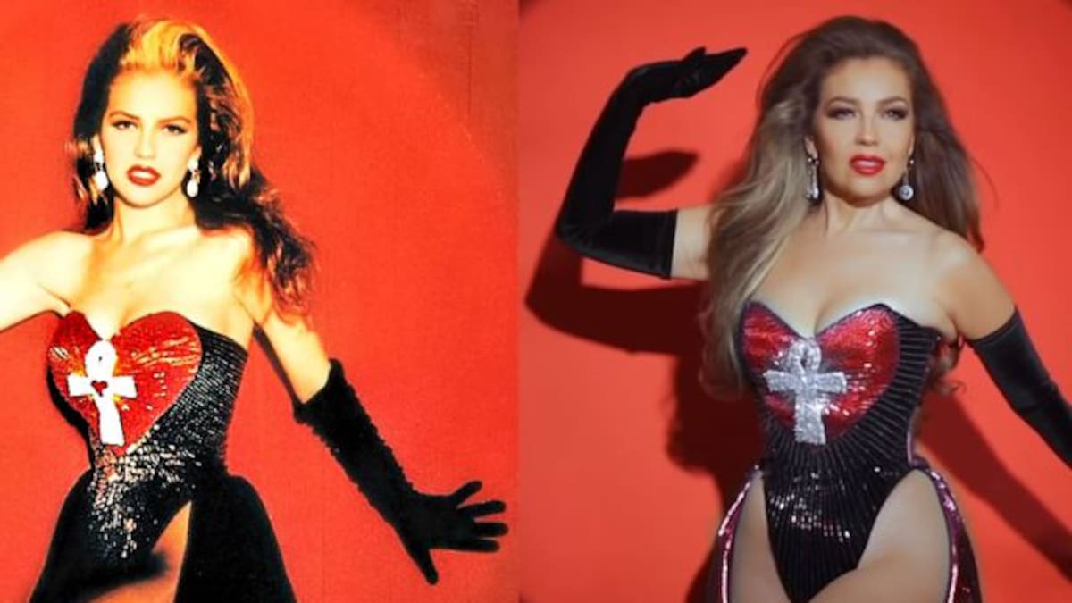 Thalía recrea los looks de su juventud, le queda ropa de hace 30 años