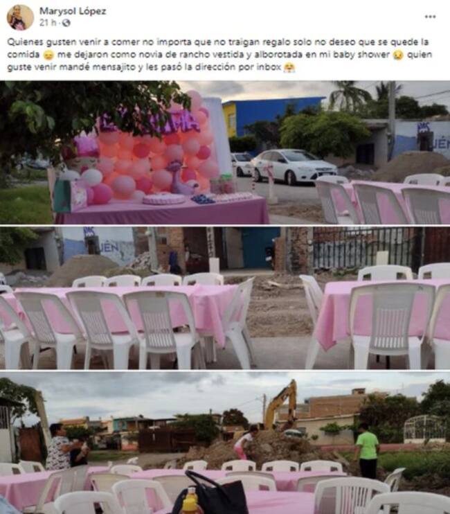 La dejan plantada en su propio baby shower