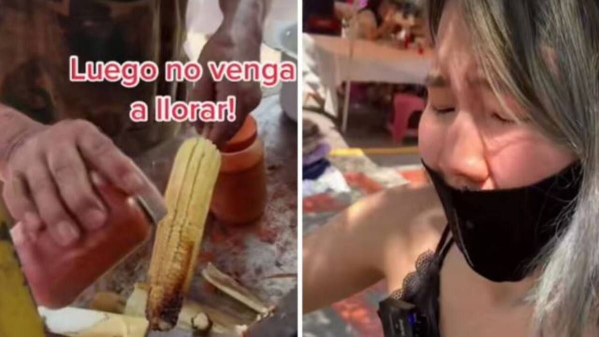 Coreana prueba elote con chile del que pica y su reacción se hace viral