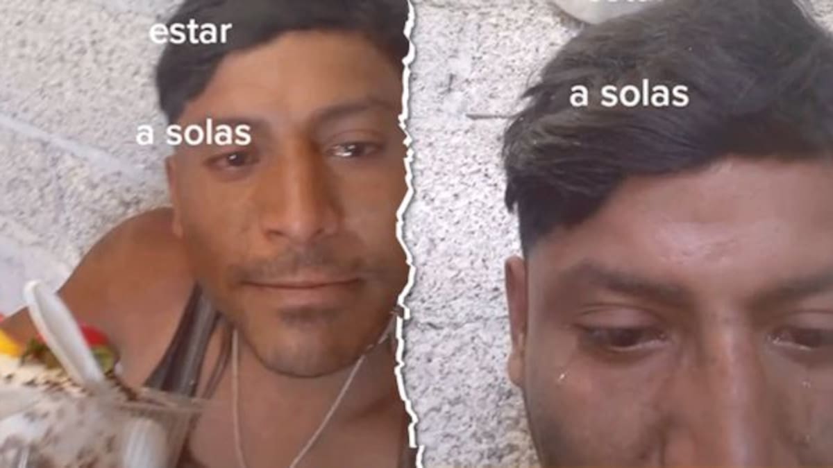 Albañil llora al celebrar su cumpleaños solo, video se hace viral