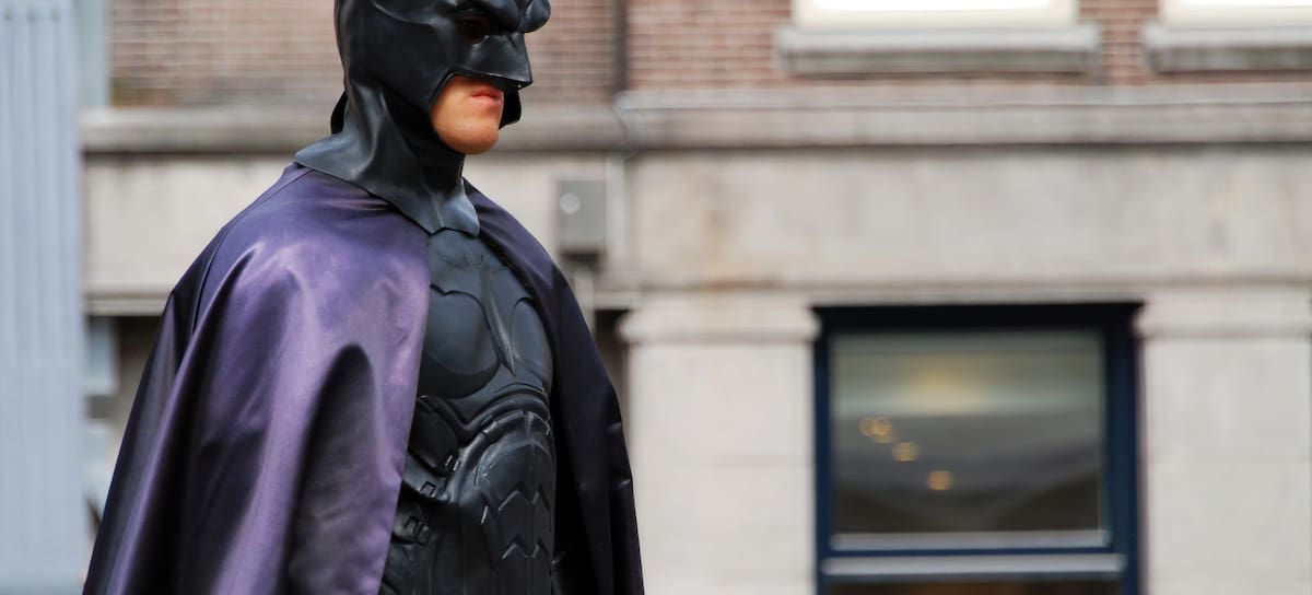 Amsterdam / Netherlands - August 15, 2010: Actor in Batman costume in the central Dam square in Amsterdam.