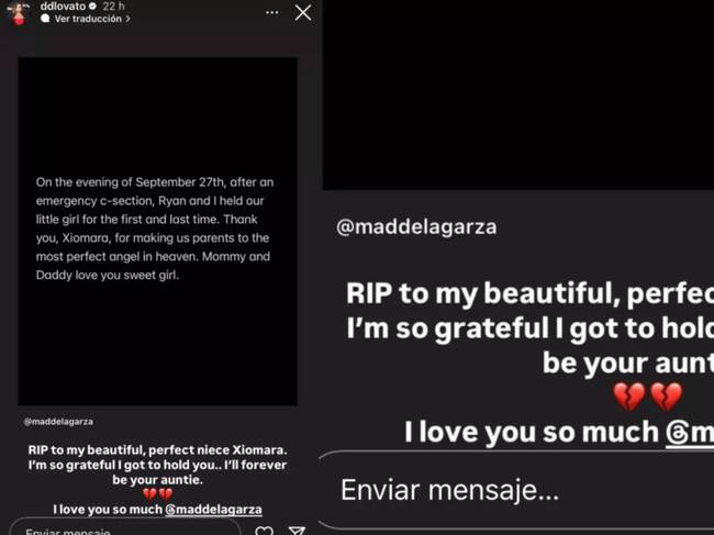 “Te amo, Xiomara. Un ángel en todos los sentidos. Seré tu tía para siempre”.