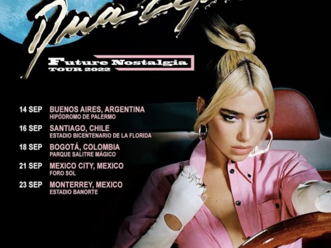 Dua Lipa en concierto en México, 21 y 23 de septiembre 2022, Ciudad de México y Monterrey
