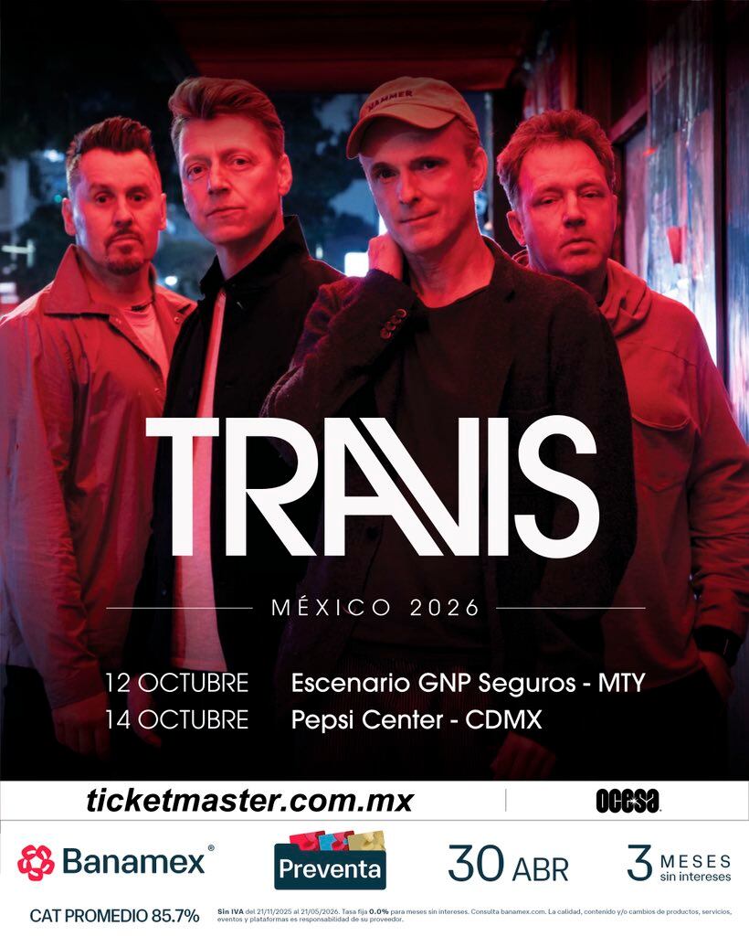 Cartel oficial de la gira de Travis en México