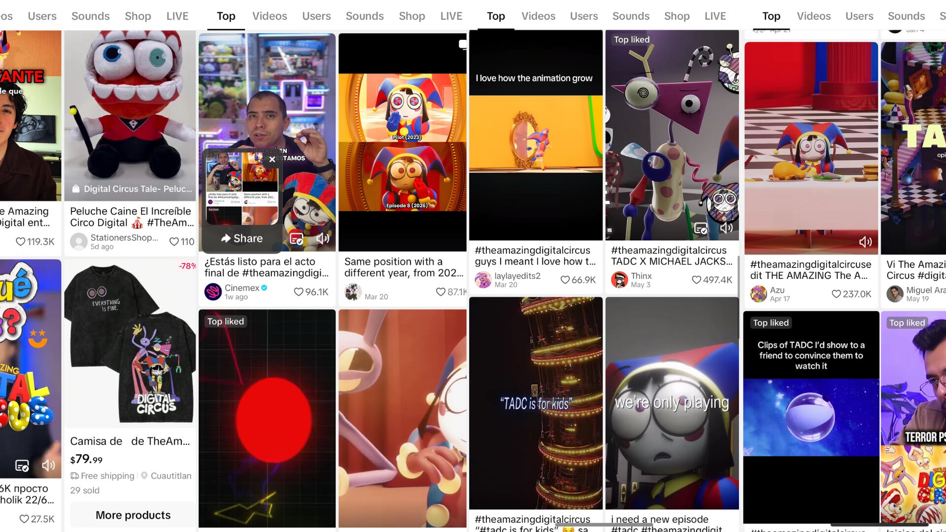 Tik Toks de 'The Amazing Digital Circus: El Ultimo Acto'