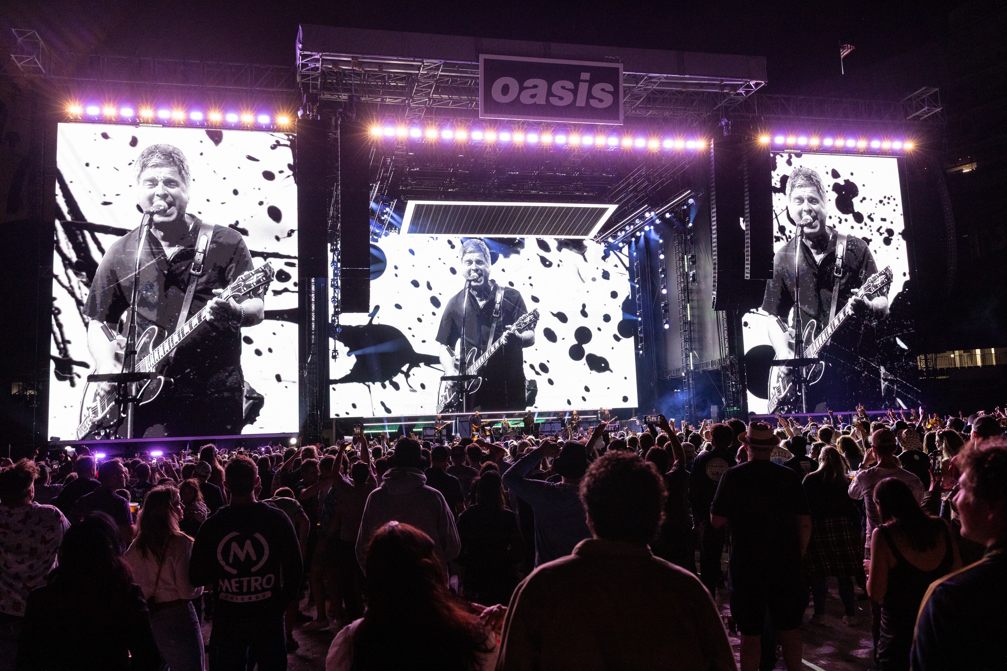 Oasis, concierto en Chicago el 28 de agosto 2025.