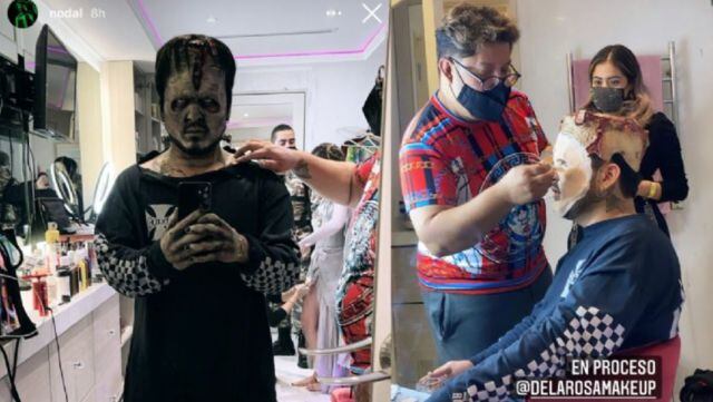 El cantante compartió cómo fue el proceso del maquillaje para su disfraz