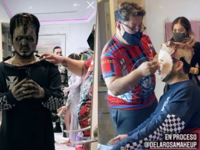 El cantante compartió cómo fue el proceso del maquillaje para su disfraz