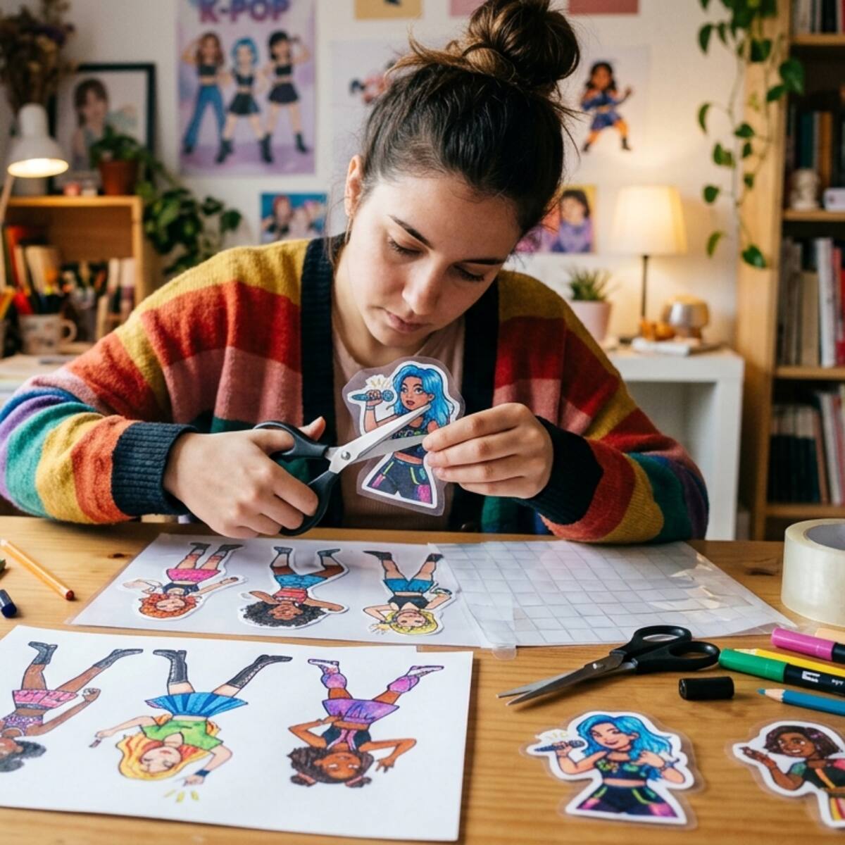 Sigue estos pasos para hacer stickers de Las Guerreras K-Pop con materiales que tienes en casa