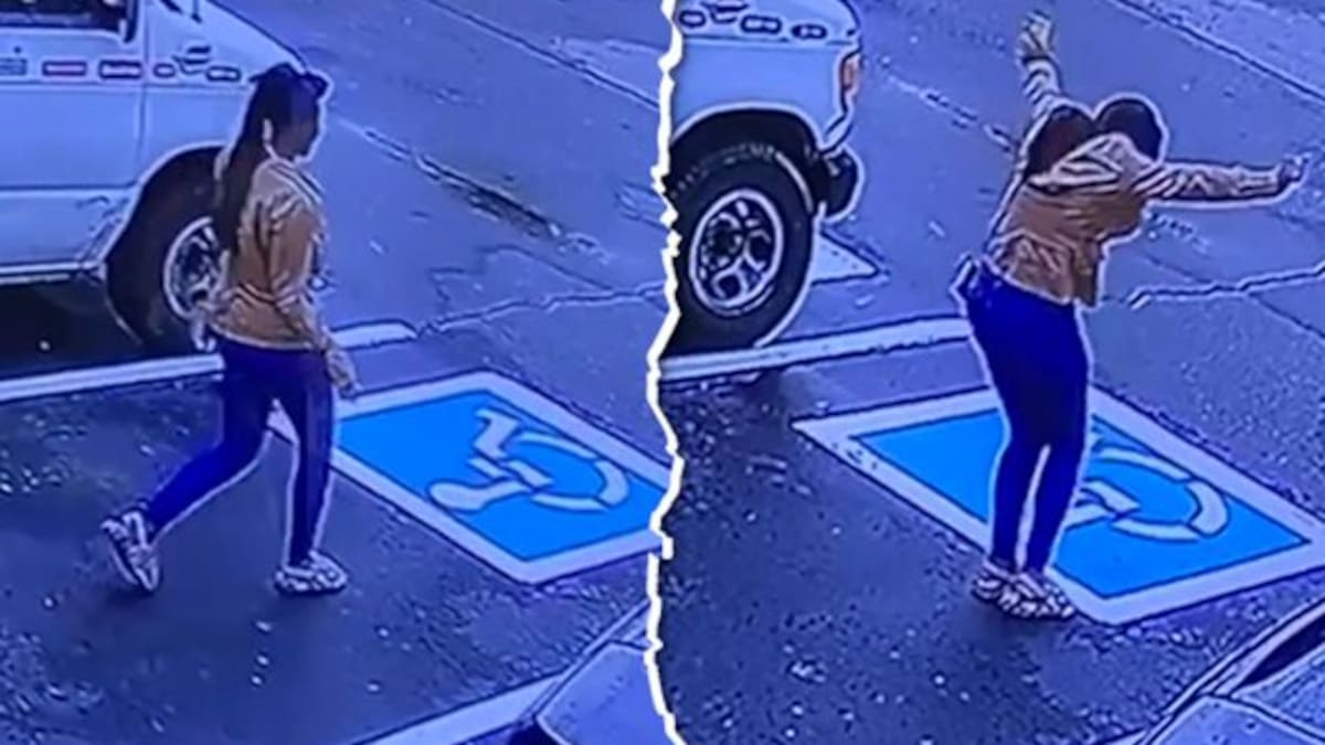 Celebra nuevo trabajo, cámaras de seguridad la captan y la vuelven viral