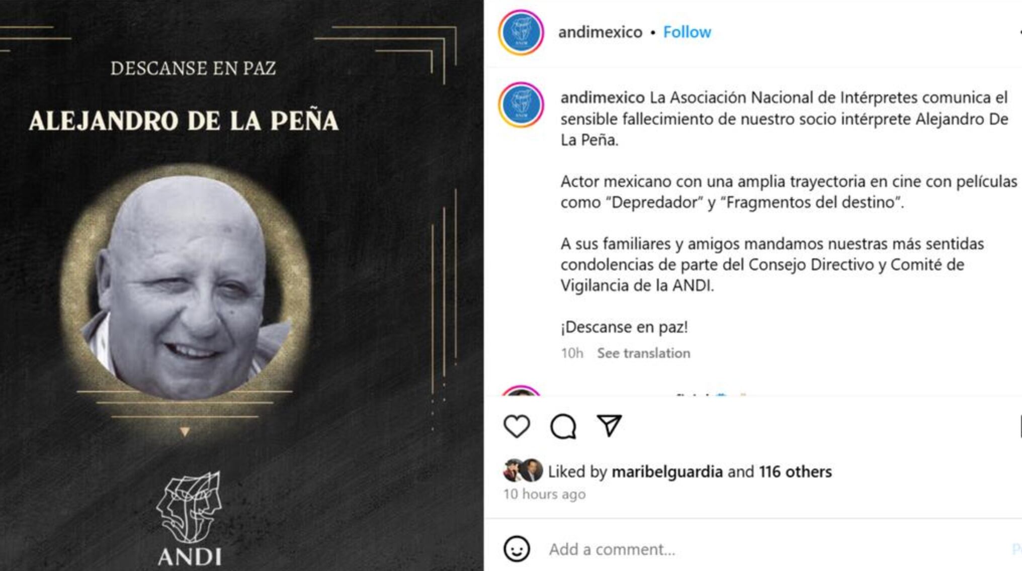 Alejandro de la Peña muerte